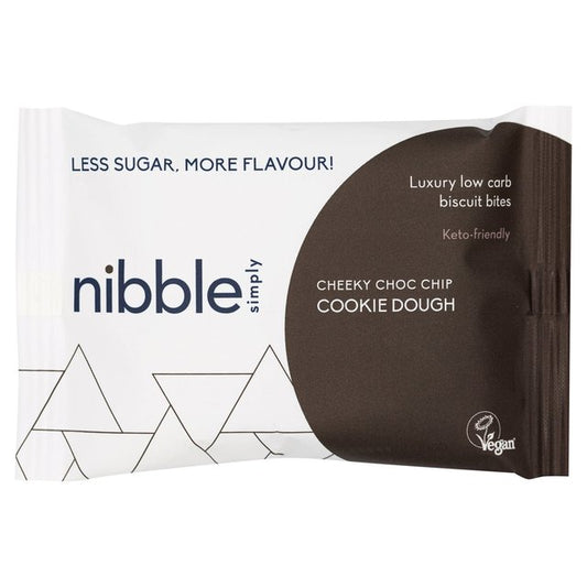 Nibble Simply Cheeky Choc Chip Cookie Dough Low Carb Biscuit Bites Keto M&S   
