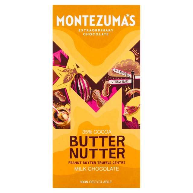 Montezuma's Butter Nutter Milk Peanut Butter Truffle Bar Vegetarian & Vegan M&S   