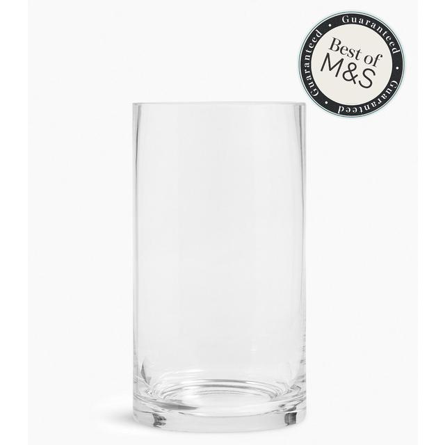 M&S Large Cylinder Flower Vase, Clear