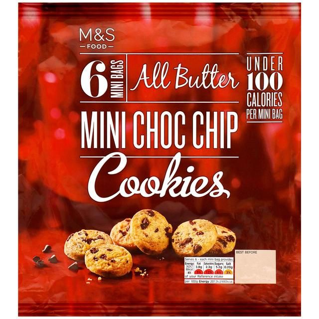 M&S 6 Mini Chocolate Chip Cookie Bags