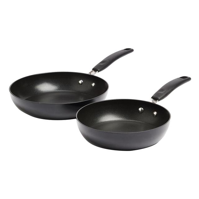 M&S 2 Piece Black Aluminium Frying Pan Set 'One Size Black