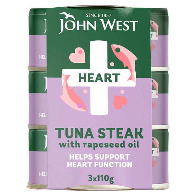 John West Heart No Drain Tuna Steak with Rapeseed Oil GOODS ASDA Default Title  