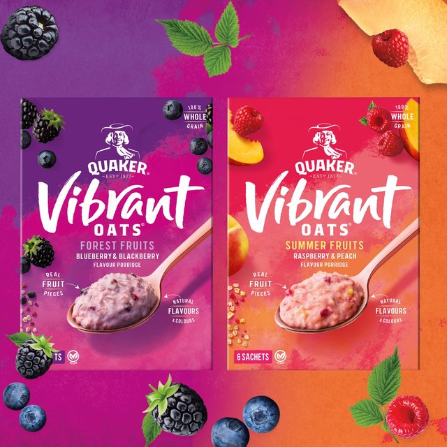 Quaker Vibrant Oats Forest Fruits Porridge Sachets Cereals M&S   