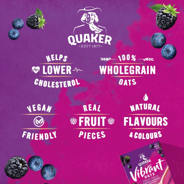 Quaker Vibrant Oats Forest Fruits Porridge Sachets Cereals M&S   