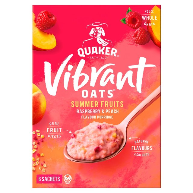 Quaker Vibrant Oats Summer Fruits Porridge Sachets Cereals M&S   