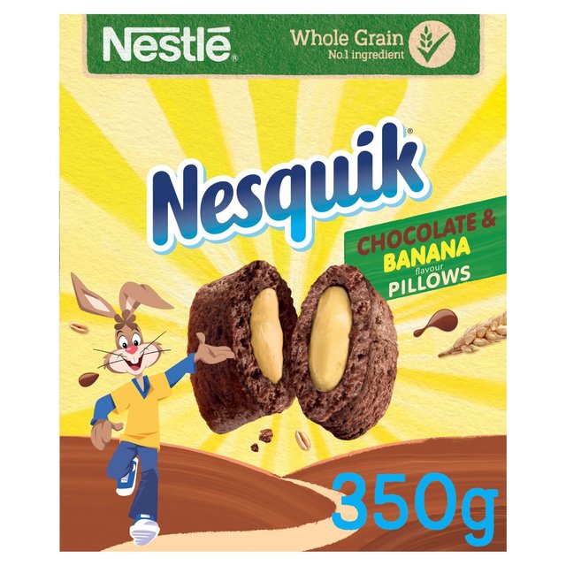 Nesquik Chocolate & Banana Flavoured Pillows Cereals M&S   