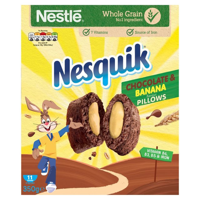 Nesquik Chocolate & Banana Flavoured Pillows Cereals M&S   