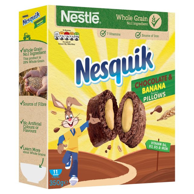 Nesquik Chocolate & Banana Flavoured Pillows Cereals M&S   