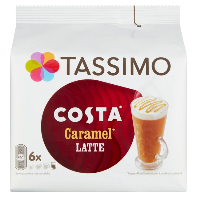 Tassimo Costa Caramel Latte Coffee Pods Tea M&S   