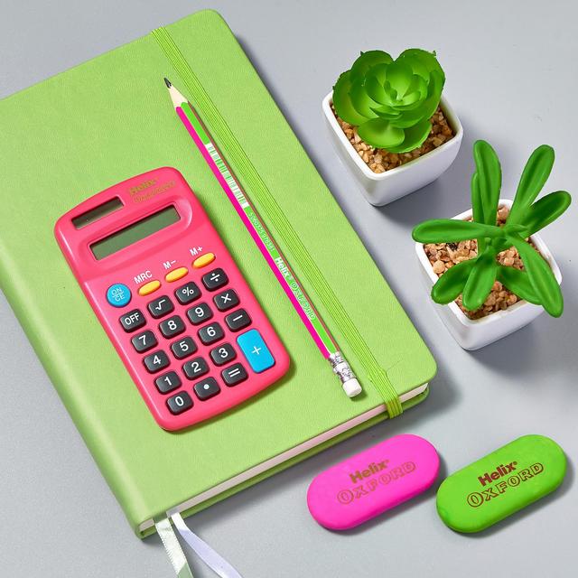 Oxford Basic Calculator - Pink Desk Storage & Filing M&S   