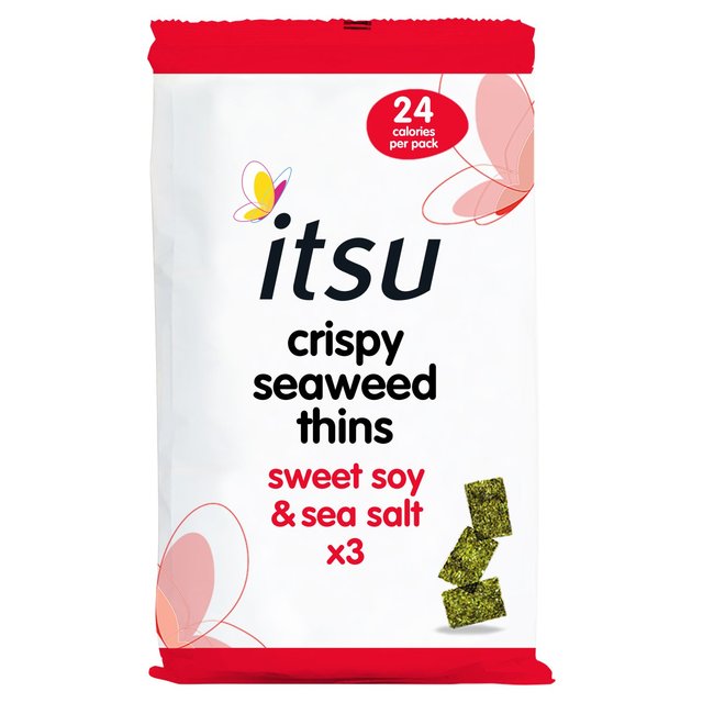 Itsu sweet soy & sea salt crispy seaweed thins multipack Crisps, Nuts & Snacking Fruit M&S Default Title  