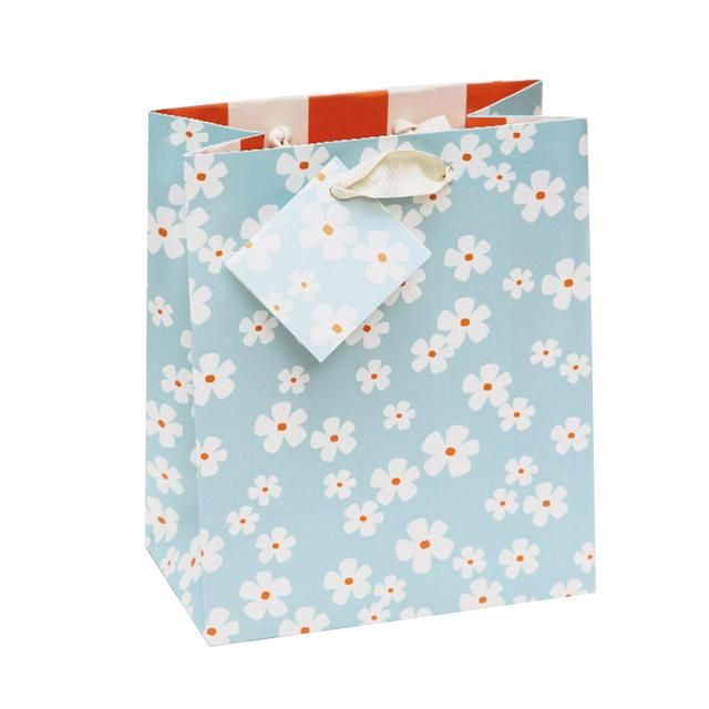 CAROLINE GARDNER Fleur Floral Blue Medium Giftbag