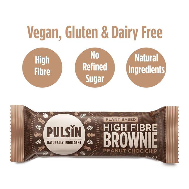 Pulsin Peanut Choc Chip Vegan High Fibre Brownie Multipack Food Cupboard M&S   