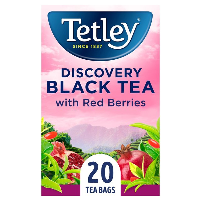 Tetley Discovery Black Tea with Pomegranate, Raspberry and Goji Berry Tea M&S   