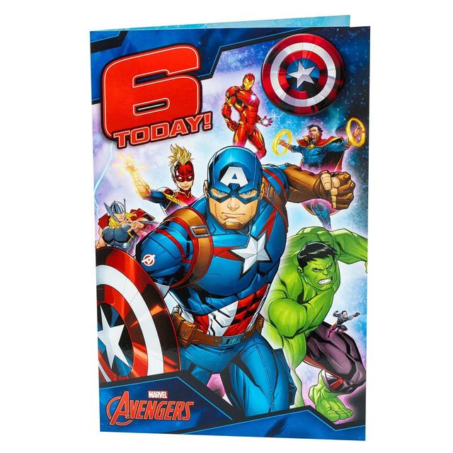 Avengers 6th Birthday Card