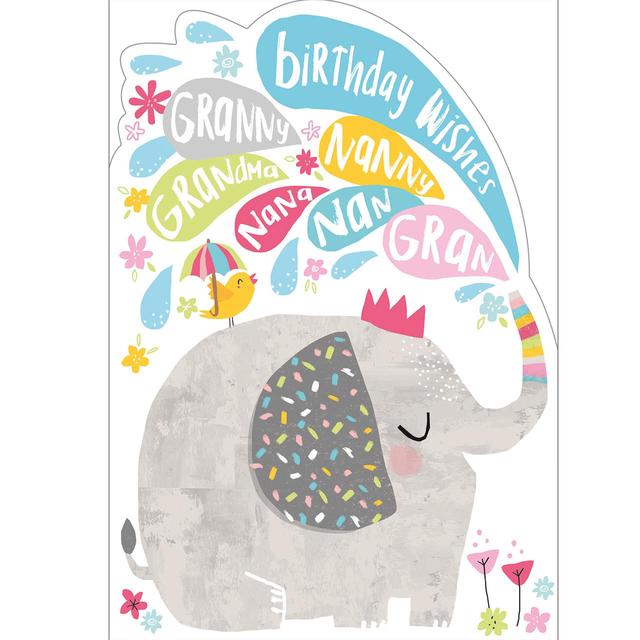 Abacus Grandma Elephant Birthday Card