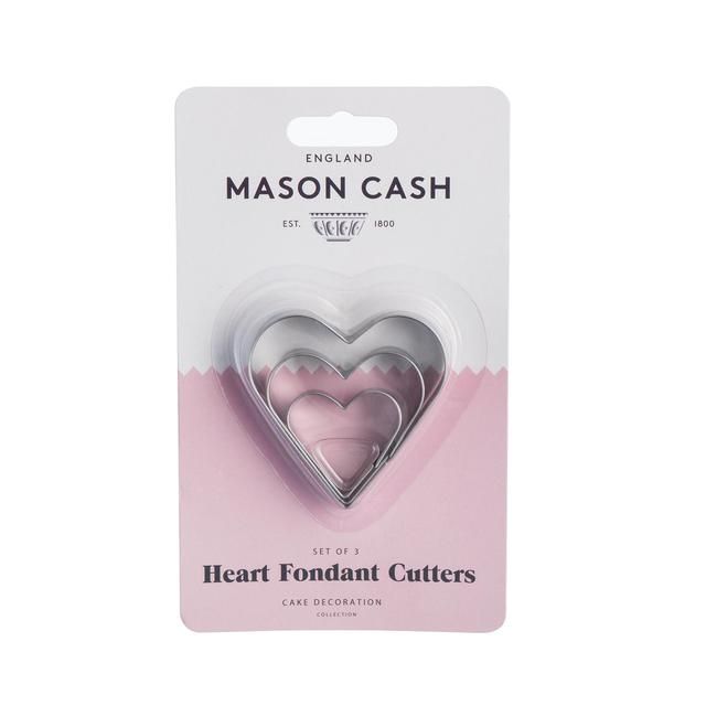 Mason Cash Set of 3 Heart Mini Fondant Cutters