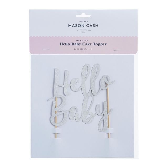 Mason Cash Hello Baby Silver Glitter Topper Sugar & Home Baking M&S Default Title  