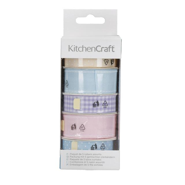 Sweetly Does It Cake Decorating Ribbon, Pastel Colours, Five 2 Metre Rolls