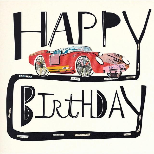 Happy Birthday Vintage Car Card Miscellaneous M&S Default Title  