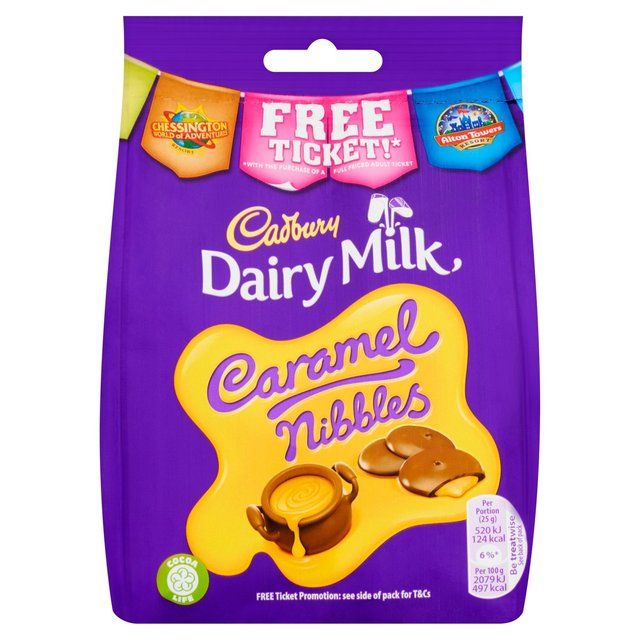 Cadbury Dairy Milk Caramel Nibbles Chocolate Bag Food Cupboard M&S   