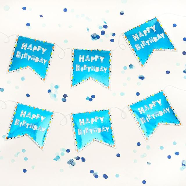 Happy Birthday Bunting, Blue Miscellaneous M&S   