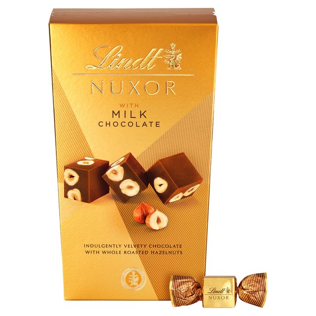 Lindt NUXOR Milk Gianduja Chocolate with Hazelnuts FOOD CUPBOARD M&S   