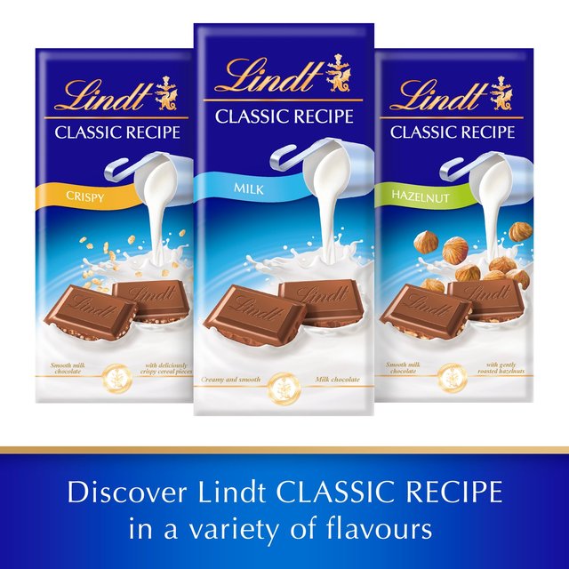 Lindt Classic Recipe Crispy Milk Chocolate Bar Food Cupboard M&S   