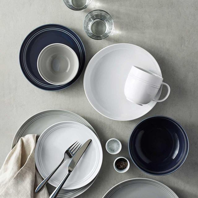 M&S 12 Piece Marlowe Dinner Set, Dark Grey Tableware & Kitchen Accessories M&S   