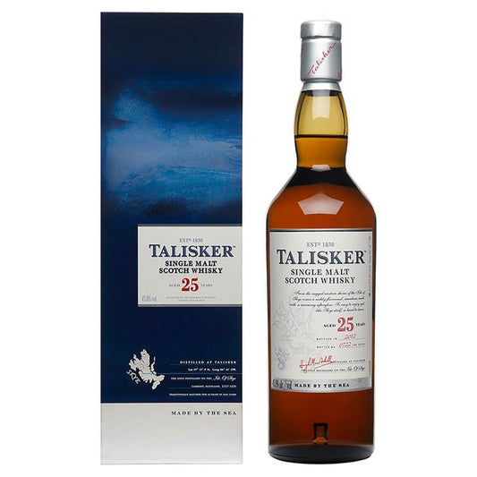 Talisker 25 Year Old Single Malt Scotch Whisky Liqueurs and Spirits M&S Title  