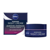 Nivea Nourishing Night Cream Moisturiser for Dry & Sensitive Skin 50ml All Sainsburys   