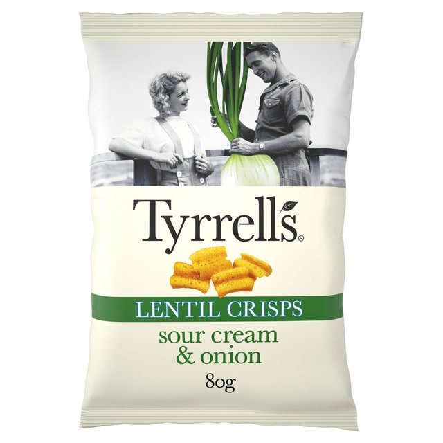 Tyrrells Lentil Sharing Crisps Sour Cream & Onion Crisps, Nuts & Snacking Fruit M&S   