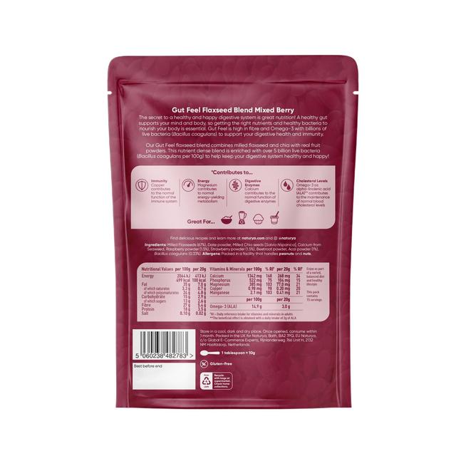 Naturya Gut Feel Mixed Berry Flaxseed Blend Crisps, Nuts & Snacking Fruit M&S   