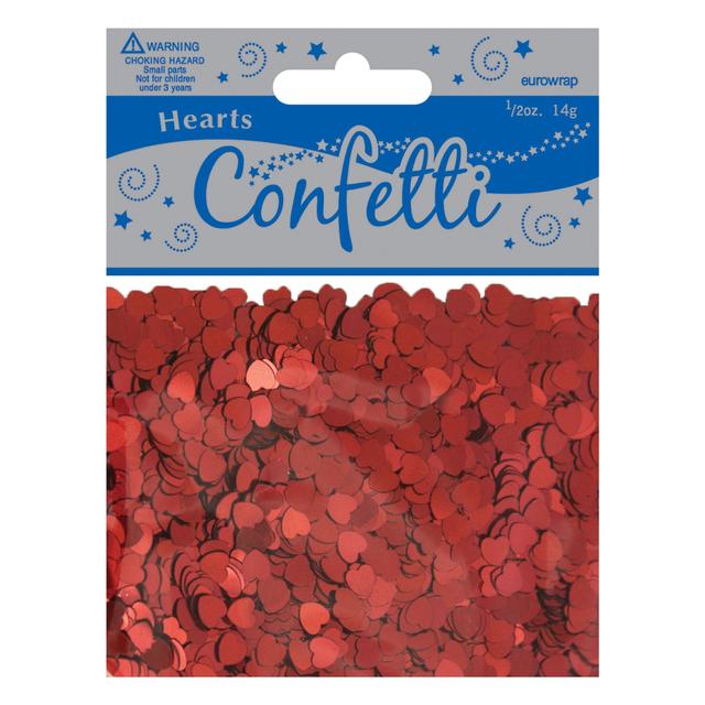 Red Metallic 6mm Heart Confetti