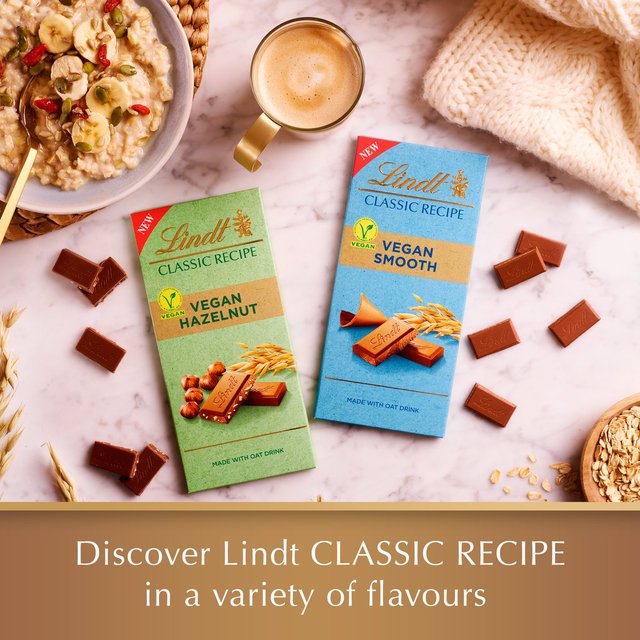 Lindt Classic Recipe Vegan Smooth Chocolate Bar Food Cupboard M&S   