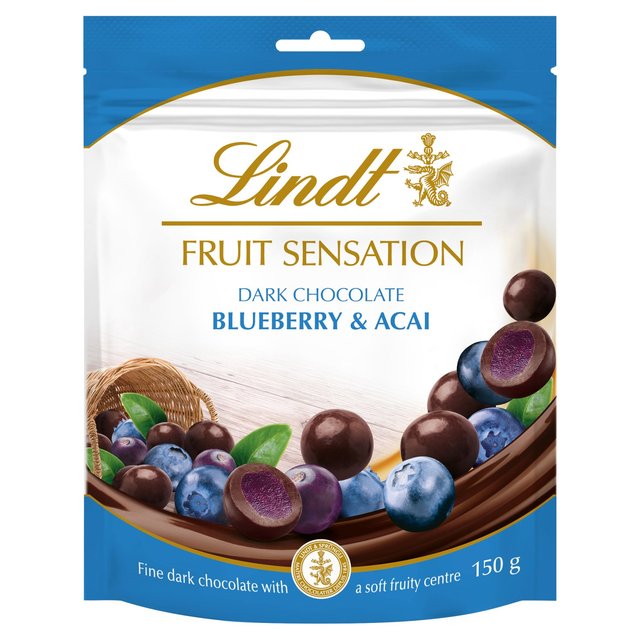 Lindt FRUIT SENSATION Dark Chocolate with Blueberry & Acai Pouch