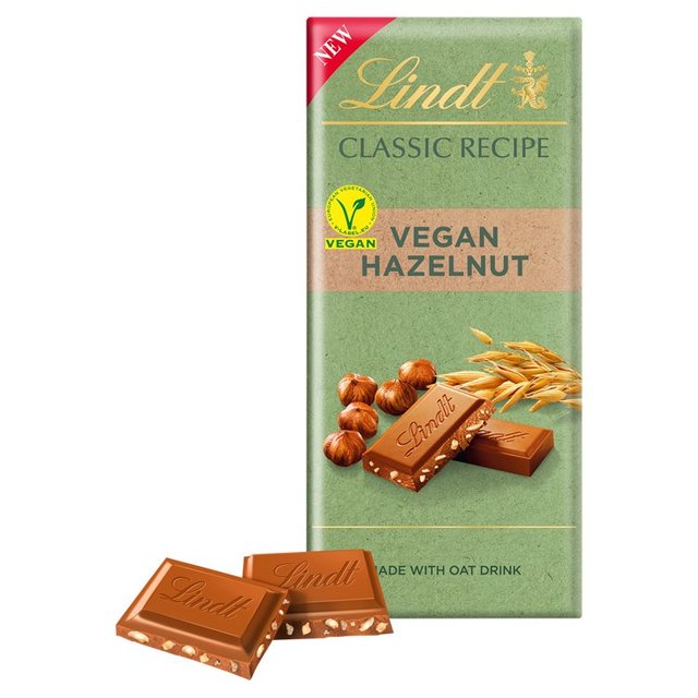 Lindt Classic Recipe Vegan Hazelnut Chocolate Bar Sweets M&S Title  