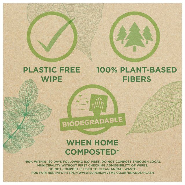 Flash Plastic Free Antibacterial Wipes 30ct