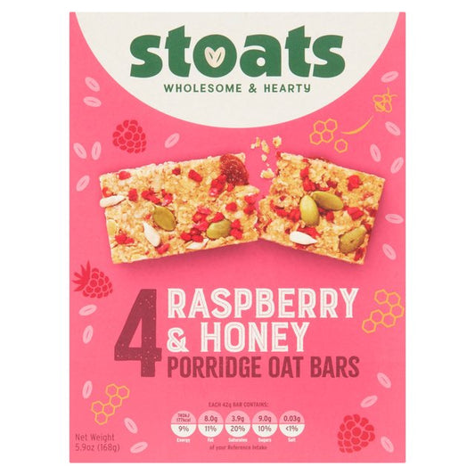Stoats Raspberry & Honey Porridge Oat Bars Cereals M&S Title  