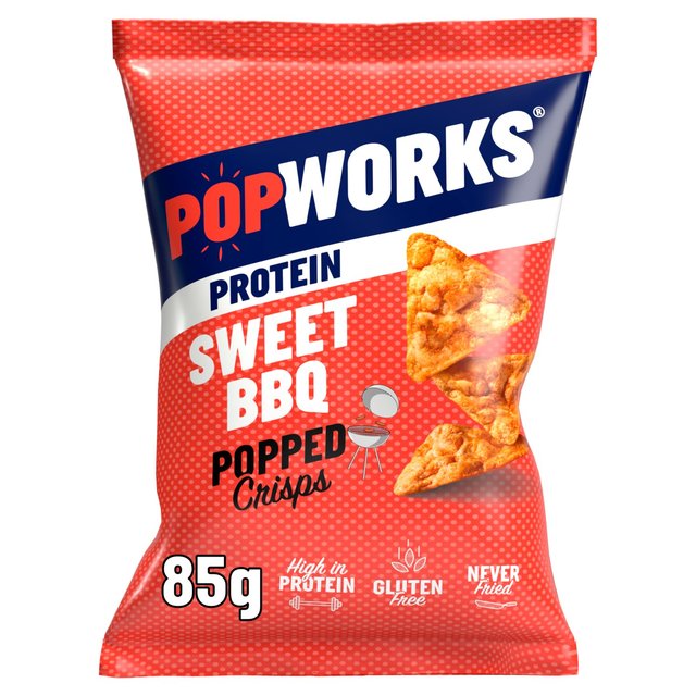 PopWorks Protein Sweet Barbecue Sharing Popped Crisps GOODS M&S   