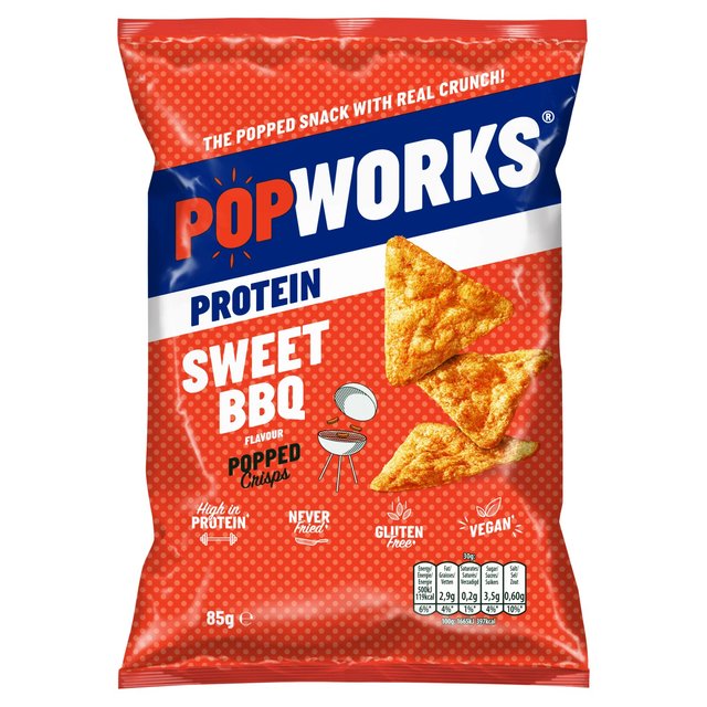 PopWorks Protein Sweet Barbecue Sharing Popped Crisps