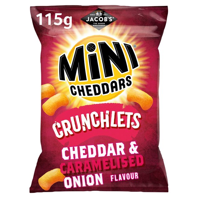 Jacob's Mini Cheddars Crunchlets Cheddar and Caramelised Onion Crisps, Nuts & Snacking Fruit M&S   