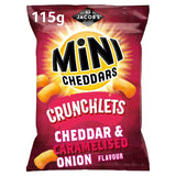 Jacob's Mini Cheddars Crunchlets Cheddar and Caramelised Onion Crisps, Nuts & Snacking Fruit M&S   