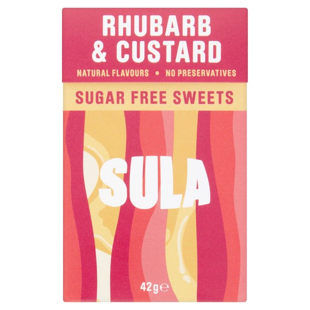 Sula Rhubarb & Custard Sugar Free Sweets 42g