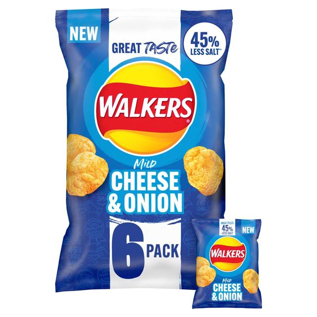 Walkers Less Salt Mild Cheese & Onion Multipack Crisps