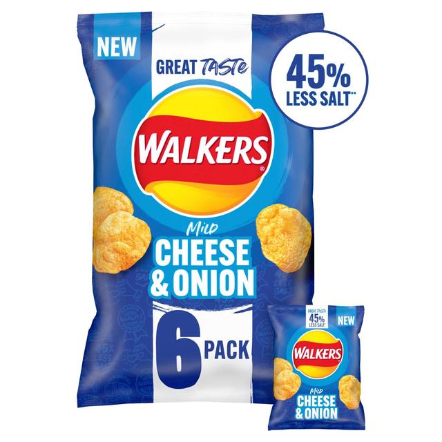 Walkers Less Salt Mild Cheese & Onion Multipack Crisps GOODS ASDA   