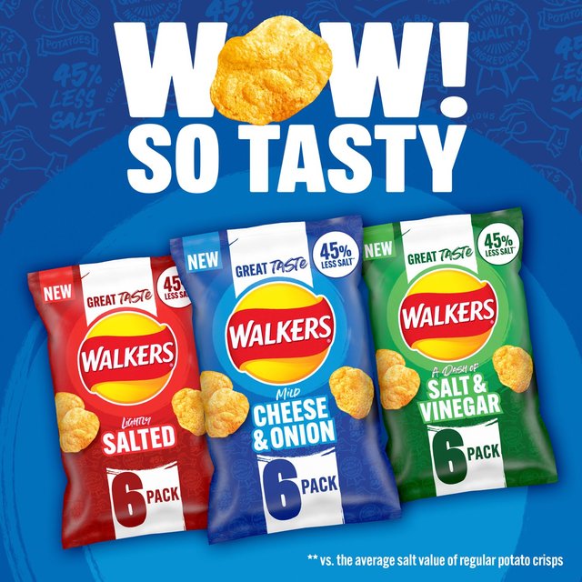 Walkers Less Salt Mild Cheese & Onion Multipack Crisps GOODS ASDA   