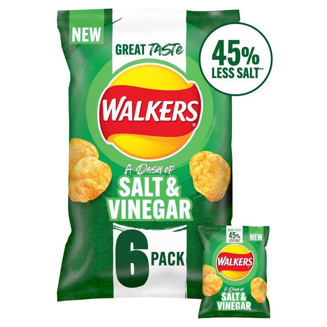 Walkers Less Salt A Dash of Salt & Vinegar Multipack Crisps Crisps, Nuts & Snacking Fruit M&S   