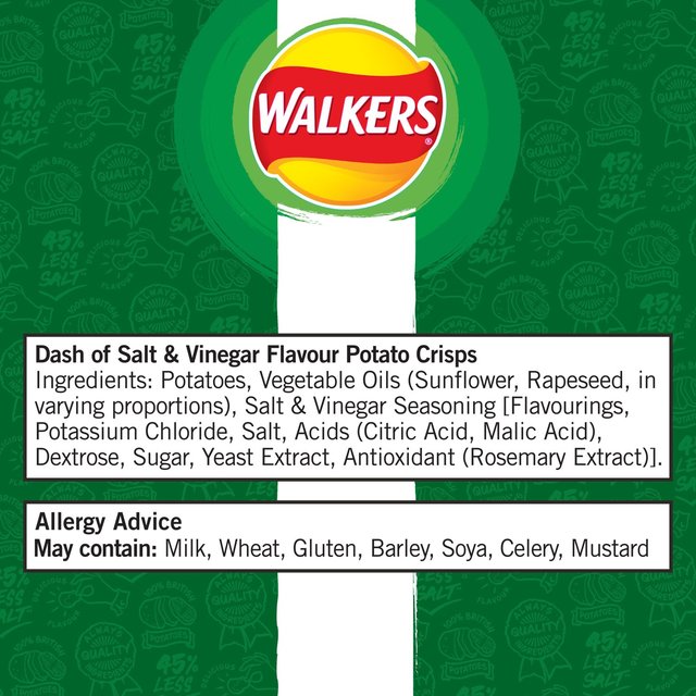 Walkers Less Salt A Dash of Salt & Vinegar Multipack Crisps Crisps, Nuts & Snacking Fruit M&S   