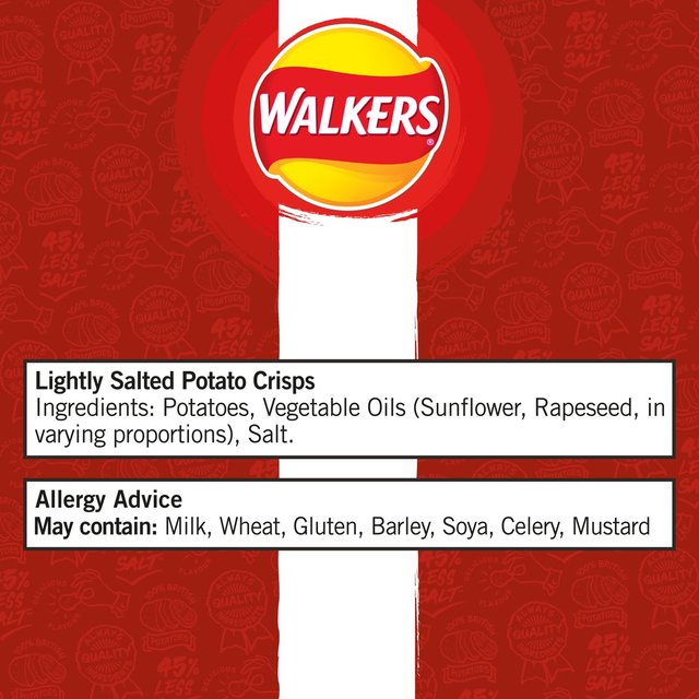 Walkers Less Salt Lightly Salted Multipack Crisps GOODS ASDA   